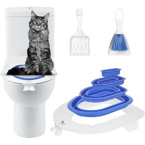 Cat Toilet Training Kit, Plastic Sand Box Mat Cat Trainer Cat Toilet Cleaning Hygienic Pet Supply (2024)