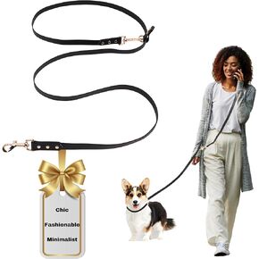 Hands Free Dog Leash - 7 Feet Multifunctional Waist, Shoulder & Crossbody Dog Leash for Walking, Jogging and Running, Vegan Leather Hands Free Leash for Small, Medium, and Large Sized Dogs