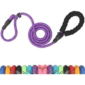 Slip Lead 6 FT for Medium and Large Dogs,Puppy Dog Training Leash Heavy Duty,No Pull Reflective Nylon Dog Leash,Rope Training Leash for Dogs That Pull,Purple