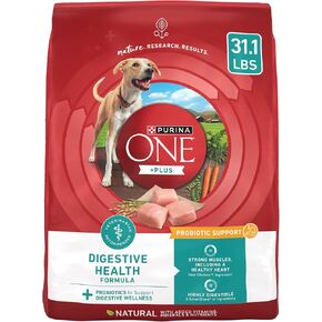 Purina One Plus Digestive Health Formula Dry Dog Food Natural with Added Vitamins, Minerals and Nutrients - 31.1 lb. Bag