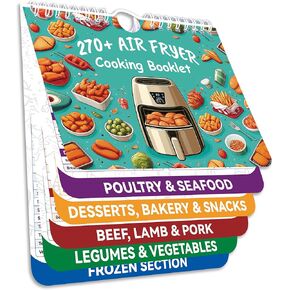 270+ Foods Air Fryer Cheat Sheet Magnets Cooking Guide Booklet For Air Fryer Accessories, Cookbooks Air Fryer Cooking Guide Flip Chart, Air Fryer Magnetic Cheat Sheet Set Air Fryer Guide For Frying