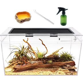 Reptile Terrarium,10 Gallon Reptile Tank 20" x 10"x 11",for Insect，Fish，Tarantula，Hermit Crab，Jumping Spider，Iguana，Tortoise，Leopard Gecko，Frog，Bearded Dragon