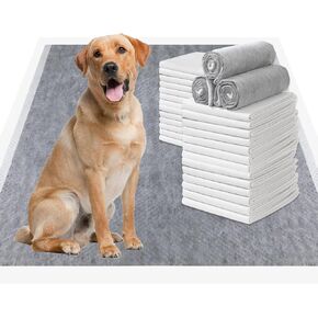 Pee Pads for Dogs 30 x 36 Inches - Odor-Control Bamboo Charcoal Dog Pee Pads Super Absorbent Up to 10 Cups, 6 Layer Leak-Proof & Quick Dry Puppy Training Pads Disposable, 30 Counts