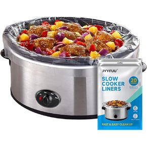 Slow Cooker Liners 3-8 Quart, Cooking Bags Large Size 13"x 21", Slow Cooker Bags Disposable Oval Large For Crock Pot (20)