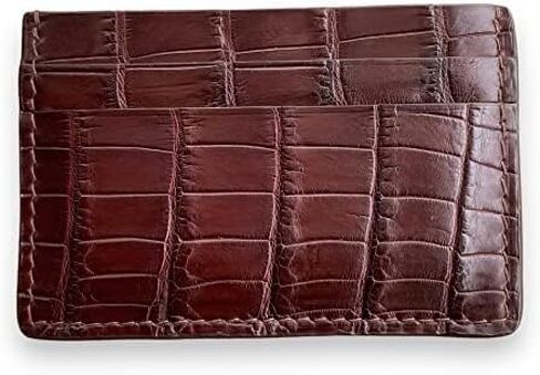 Alligator Card Holder, Handmade Crocodile Card Holder, Minimalist Card Holder, Leather Card Holder, Small Card Case, Wallet for Cards, Card Holder for Men (Brown) in Saudi Arabia