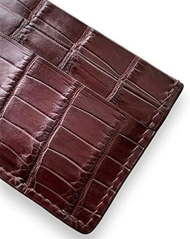 Alligator Card Holder, Handmade Crocodile Card Holder, Minimalist Card Holder, Leather Card Holder, Small Card Case, Wallet for Cards, Card Holder for Men (Brown) in Saudi Arabia