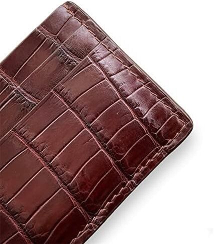 Alligator Card Holder, Handmade Crocodile Card Holder, Minimalist Card Holder, Leather Card Holder, Small Card Case, Wallet for Cards, Card Holder for Men (Brown) in Saudi Arabia