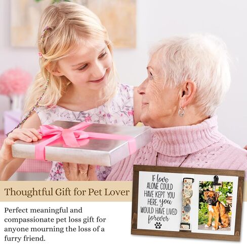 Dog Memorial Gifts for Loss of Dog - Beautiful Dog Collar Memorial Frame - Pet Memorial frame for dog passing away gifts-Versatile Loss of Dog Sympathy Gift -Wood Rainbow Bridge Dog Memorial Gifts in Saudi Arabia