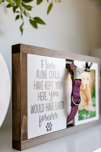 Dog Memorial Gifts for Loss of Dog - Beautiful Dog Collar Memorial Frame - Pet Memorial frame for dog passing away gifts-Versatile Loss of Dog Sympathy Gift -Wood Rainbow Bridge Dog Memorial Gifts in Saudi Arabia