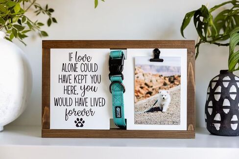 Dog Memorial Gifts for Loss of Dog - Beautiful Dog Collar Memorial Frame - Pet Memorial frame for dog passing away gifts-Versatile Loss of Dog Sympathy Gift -Wood Rainbow Bridge Dog Memorial Gifts in Saudi Arabia