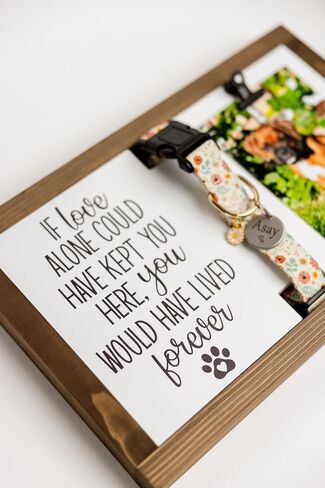 Dog Memorial Gifts for Loss of Dog - Beautiful Dog Collar Memorial Frame - Pet Memorial frame for dog passing away gifts-Versatile Loss of Dog Sympathy Gift -Wood Rainbow Bridge Dog Memorial Gifts in Saudi Arabia