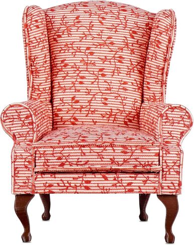 1:12 Scale Miniature Vintage and Antique Queen Anne Accent Chairs (Red) in Saudi Arabia