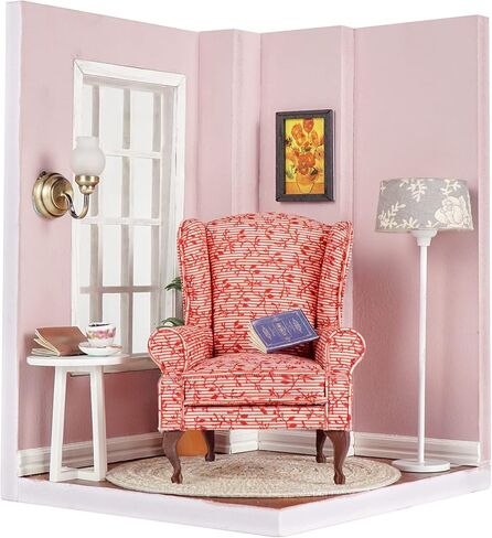 1:12 Scale Miniature Vintage and Antique Queen Anne Accent Chairs (Red) in Saudi Arabia