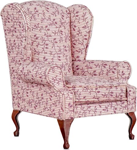 1:12 Scale Miniature Vintage and Antique Queen Anne Accent Chairs (Red) in Saudi Arabia