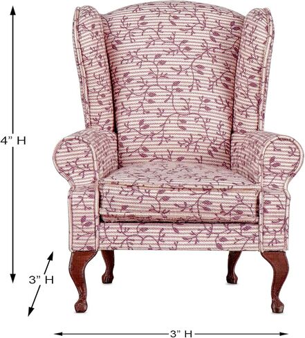 1:12 Scale Miniature Vintage and Antique Queen Anne Accent Chairs (Red) in Saudi Arabia
