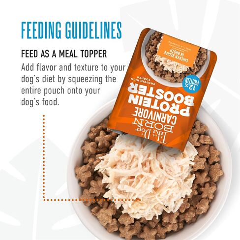 Tiki Dog Born Carnivore Protein Booster Dog Food Topper, Variety Pack, 2.1 oz. Pouch (12 Count) in Saudi Arabia