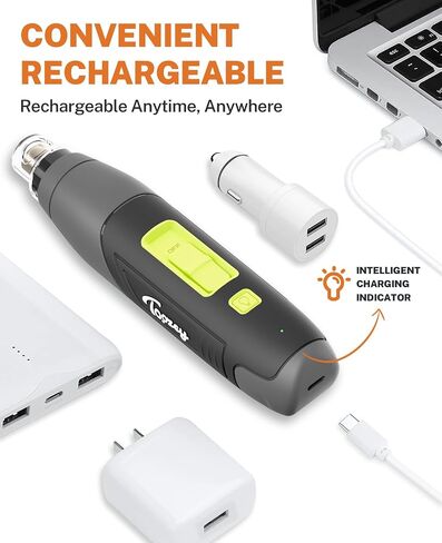 مطحنة أظافر توزي للكلاب الكبيرة، 12000 دورة في الدقيقة و3 سرعات، مع غطاء غبار وإضاءة LED، ماكينة تشذيب أظافر كهربائية احترافية للكلاب المتوسطة والصغيرة، مطحنة أظافر الحيوانات الأليفة القابلة لإعادة الشحن عبر USB in Kuwait