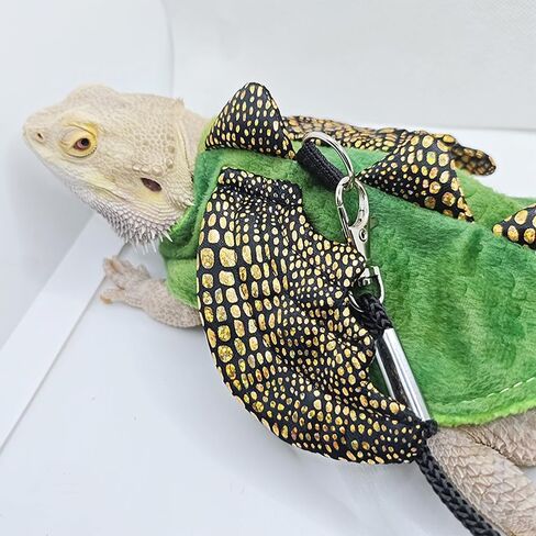 ADOGGYGO Bearded Dragon Harness Leash Set, Lizard Dragon Costume Adjustable Lizard Dinosaur Leash Harness for Bearded Dragon Reptiles (Green, Small) in Saudi Arabia