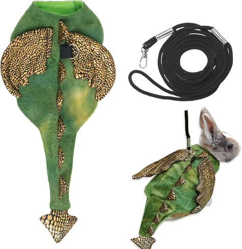 ADOGGYGO Bearded Dragon Harness Leash Set, Lizard Dragon Costume Adjustable Lizard Dinosaur Leash Harness for Bearded Dragon Reptiles (Green, Small) in Saudi Arabia
