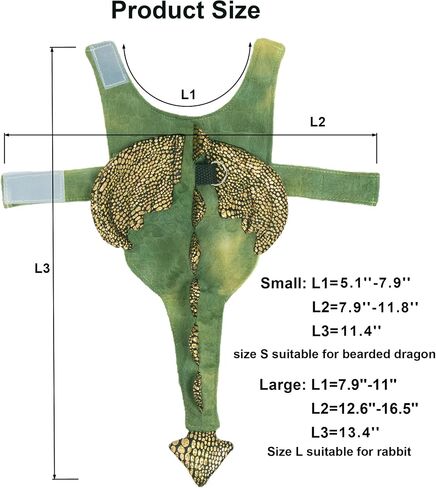 ADOGGYGO Bearded Dragon Harness Leash Set, Lizard Dragon Costume Adjustable Lizard Dinosaur Leash Harness for Bearded Dragon Reptiles (Green, Small) in Saudi Arabia