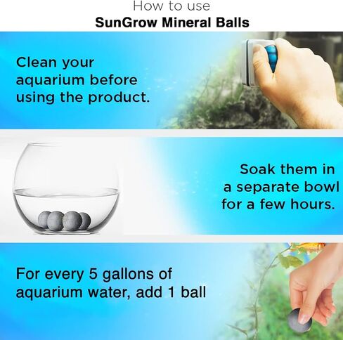 SunGrow Calcium-Rich Balls for Betta, Water Conditioner with Over 30 Beneficial Elements, Freshwater Fish Tank Decorations, 10 Pcs per Pack in Kuwait