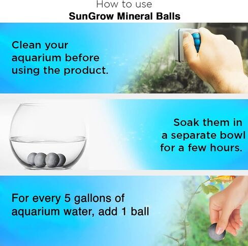 SunGrow Calcium-Rich Balls for Betta, Water Conditioner with Over 30 Beneficial Elements, Freshwater Fish Tank Decorations, 10 Pcs per Pack in Kuwait