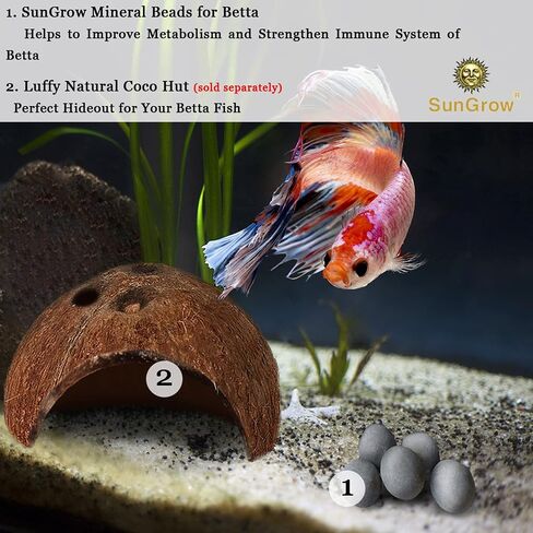 SunGrow Calcium-Rich Balls for Betta, Water Conditioner with Over 30 Beneficial Elements, Freshwater Fish Tank Decorations, 10 Pcs per Pack in Kuwait