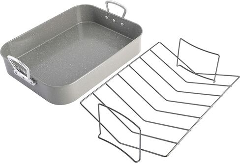 جيبسون هوم بروكستون 2 قطعة شواية ديك رومي غير لاصقة، أسود in Kuwait