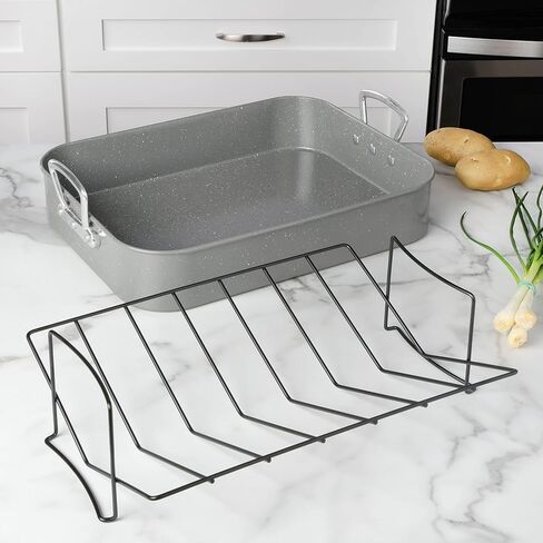 جيبسون هوم بروكستون 2 قطعة شواية ديك رومي غير لاصقة، أسود in Kuwait