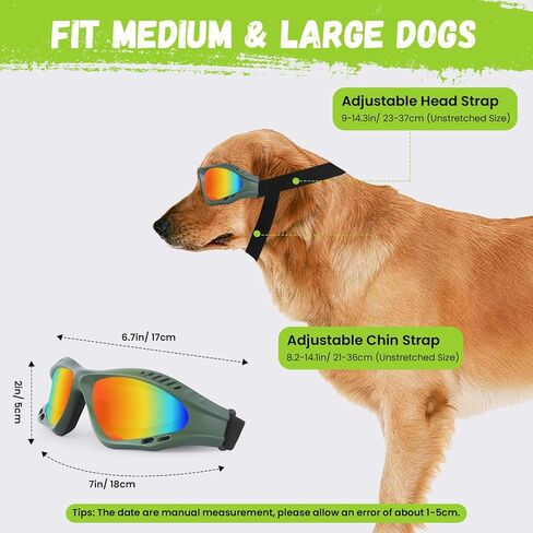 نظارات للكلاب متوسطة وكبيرة الحجم، نظارات شمسية للحماية من الأشعة فوق البنفسجية مع وسادة إسفنجية وحزام قابل للتعديل، نظارات حماية عين الكلب مقاومة للرياح والغبار ومضادة للضباب للكلاب هزلي - أسود + أحمر in Kuwait