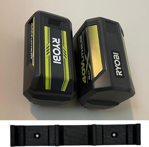 حامل بطارية مزدوج على الحائط لبطاريات Ryobi 40V - حامل بطارية لبطاريتين Ryobi للأدوات اللاسلكية لتخزين البطاريات in Saudi Arabia