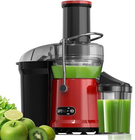 SiFENE Centrifugal Juicer Machine, Rapid 1000W Juice Extractor, Large 3.2'' Feed Chute for Whole Fruit & Veg Juicing, Easy to Clean (Red) in Saudi Arabia