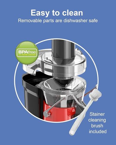 SiFENE Centrifugal Juicer Machine, Rapid 1000W Juice Extractor, Large 3.2'' Feed Chute for Whole Fruit & Veg Juicing, Easy to Clean (Red) in Saudi Arabia
