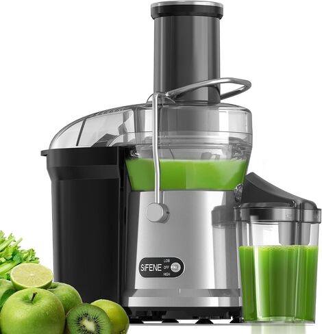 SiFENE Centrifugal Juicer Machine, Rapid 1000W Juice Extractor, Large 3.2'' Feed Chute for Whole Fruit & Veg Juicing, Easy to Clean (Red) in Saudi Arabia