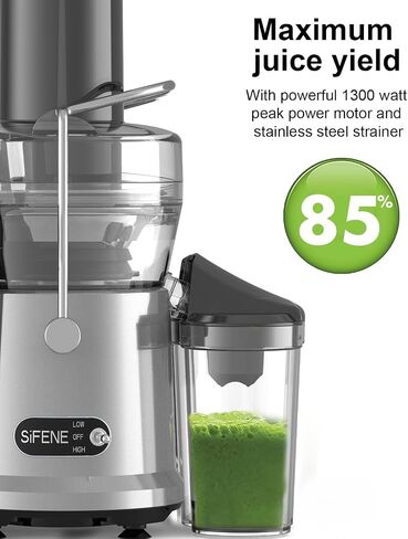 SiFENE Centrifugal Juicer Machine, Rapid 1000W Juice Extractor, Large 3.2'' Feed Chute for Whole Fruit & Veg Juicing, Easy to Clean (Red) in Saudi Arabia