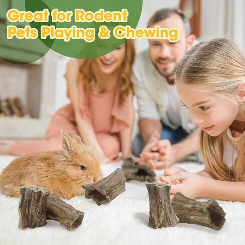 ألعاب مضغ على شكل أرنب، 6 قطع من عصا خشب البابايا العضوية للحيوانات القوارض الصغيرة، خنازير غينيا، الشنشيلا، الأرنب، الهامستر، الفئران، الجربوع، مضغ صحي لطحن الأسنان يعامل الوجبات الخفيفة المولية in Kuwait