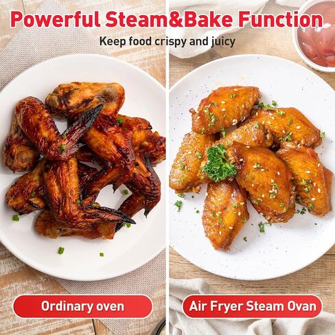 Secura Multifunction Air Fryer Steam Oven, 13 Quart Compact Oven with Convection Bake, Airfryer, Rapid Steam, Ferment, Dehydrator Combo, Nutritious & Delicious Food Steamer for Cooking (Red) in Saudi Arabia