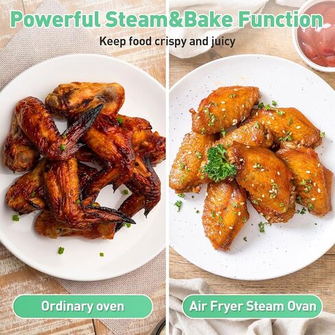 فرن بخار مقلاة هوائية متعدد الوظائف من سيكيورا، فرن مدمج سعة 13 لترًا مع خبز حراري، مقلاة هوائية، بخار سريع، تخمير، مجموعة مجفف، جهاز طهي بالبخار مغذي ولذيذ (أحمر) in Kuwait