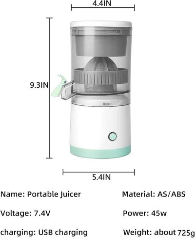 Electric Citrus Juicer, Citrus Juicer with USB Cable, Easy to Clean Portable Juicer for Fresh Orange Juice, Squeeze Orange, Lemon, Kiwi and Grapefruit Juice in Saudi Arabia