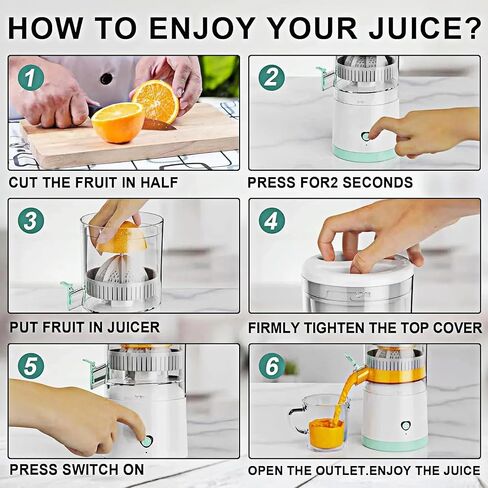 Electric Citrus Juicer, Citrus Juicer with USB Cable, Easy to Clean Portable Juicer for Fresh Orange Juice, Squeeze Orange, Lemon, Kiwi and Grapefruit Juice in Saudi Arabia