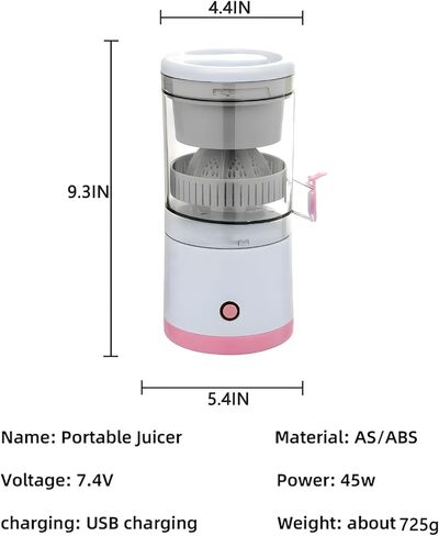 Electric Citrus Juicer, Citrus Juicer with USB Cable, Easy to Clean Portable Juicer for Fresh Orange Juice, Squeeze Orange, Lemon, Kiwi and Grapefruit Juice in Saudi Arabia