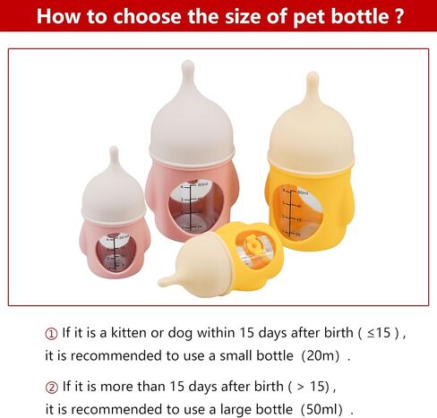 Puppy Bottles for Nursing，Kitten Bottles for Nursing，Pet Feeding Bottle，(Yellow- 20ml) in Saudi Arabia