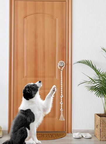 Dog Doorbells, Dog Doorbells for Potty Training, Adjustable Hanging Door Bell with 9 Bells Dog Bells to Go Outside for Small Medium Large Dogs (Nature) in Saudi Arabia