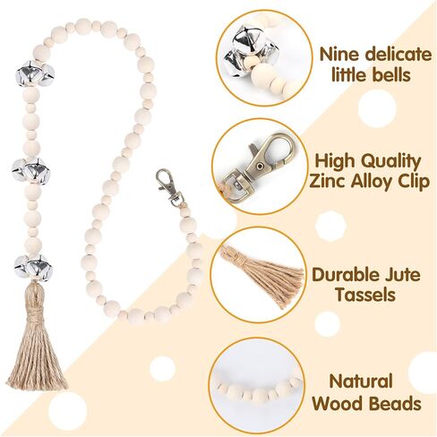 Dog Doorbells, Dog Doorbells for Potty Training, Adjustable Hanging Door Bell with 9 Bells Dog Bells to Go Outside for Small Medium Large Dogs (Nature) in Saudi Arabia