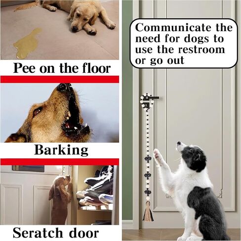 جرس باب للكلاب، أجراس للكلاب للخروج، أجراس تدريب على استخدام المرحاض، أجراس نونية معلقة بطول قابل للتعديل للحيوانات الأليفة والكلاب والجراء in Kuwait