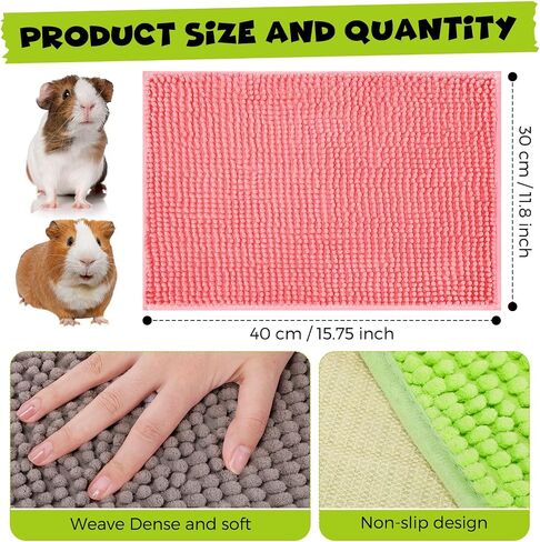 8 Pcs Guinea Pig Cage Liner for Guinea Pig Cage Bedding Reusable Guinea Pig Mat Pads Washable Training Pad Animal Sleeping Bedding Mat for Chinchilla (Gray, Green, Pink, Blue,16x12'') in Saudi Arabia