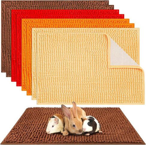 8 Pcs Guinea Pig Cage Liner for Guinea Pig Cage Bedding Reusable Guinea Pig Mat Pads Washable Training Pad Animal Sleeping Bedding Mat for Chinchilla (Gray, Green, Pink, Blue,16x12'') in Saudi Arabia