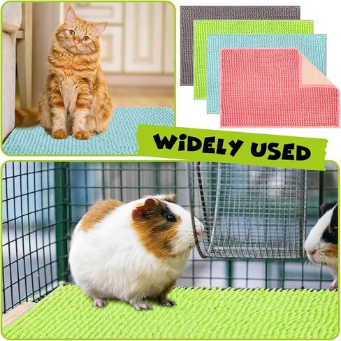 8 Pcs Guinea Pig Cage Liner for Guinea Pig Cage Bedding Reusable Guinea Pig Mat Pads Washable Training Pad Animal Sleeping Bedding Mat for Chinchilla (Gray, Green, Pink, Blue,16x12'') in Saudi Arabia