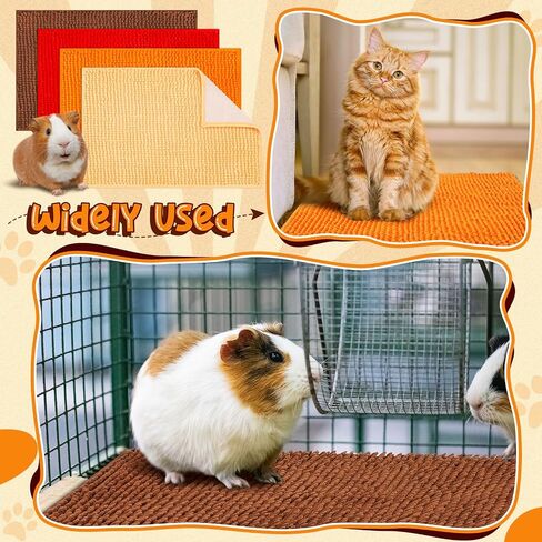 8 Pcs Guinea Pig Cage Liner for Guinea Pig Cage Bedding Reusable Guinea Pig Mat Pads Washable Training Pad Animal Sleeping Bedding Mat for Chinchilla (Gray, Green, Pink, Blue,16x12'') in Saudi Arabia