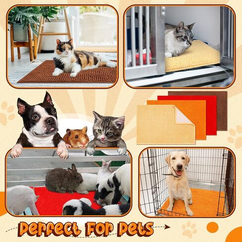8 Pcs Guinea Pig Cage Liner for Guinea Pig Cage Bedding Reusable Guinea Pig Mat Pads Washable Training Pad Animal Sleeping Bedding Mat for Chinchilla (Gray, Green, Pink, Blue,16x12'') in Saudi Arabia